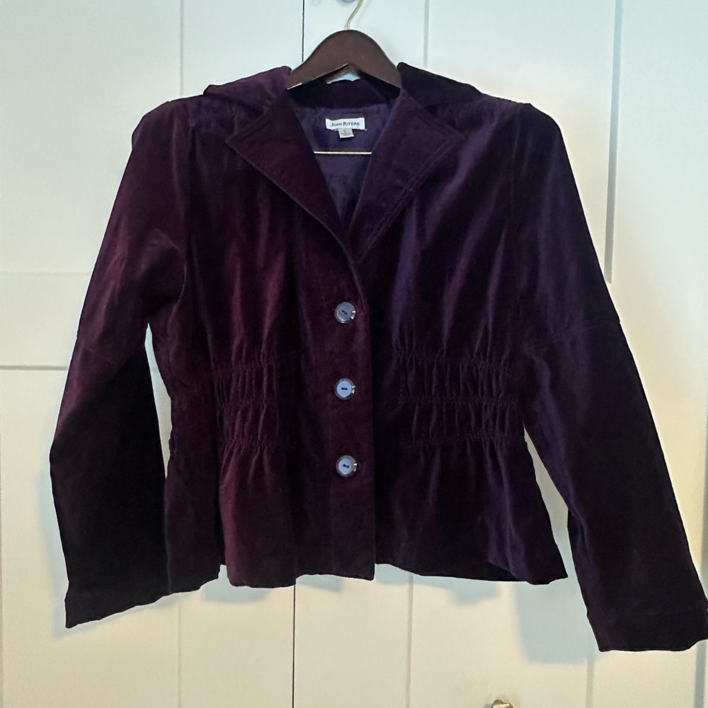 Joan Rivers Deep Purple Velvet Blazer L